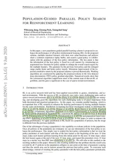 Population-Guided Parallel Policy Search for Reinforcement Learning