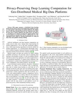 Privacy-Preserving Deep Learning Computation for Geo-Distributed Medical
  Big-Data Platforms