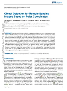 Objects detection for remote sensing images based on polar coordinates