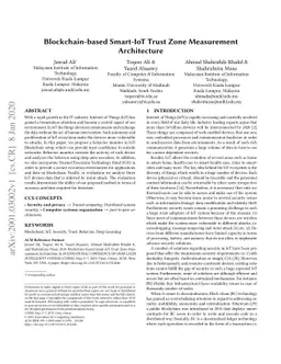 Blockchain-based Smart-IoT Trust Zone Measurement Architecture