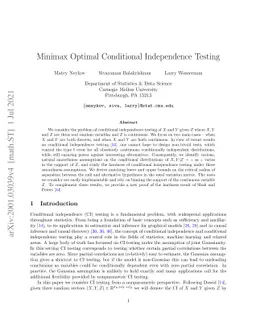 Minimax Optimal Conditional Independence Testing