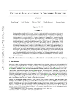Virtual to Real adaptation of Pedestrian Detectors