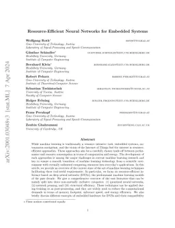 Resource-Efficient Neural Networks for Embedded Systems