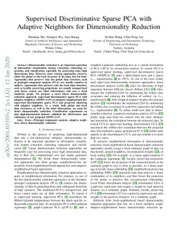 Supervised Discriminative Sparse PCA with Adaptive Neighbors for
  Dimensionality Reduction