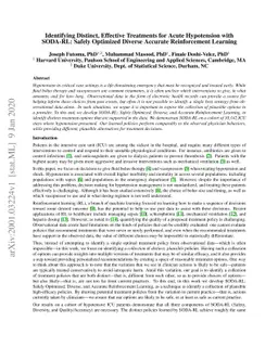 Identifying Distinct, Effective Treatments for Acute Hypotension with
  SODA-RL: Safely Optimized Diverse Accurate Reinforcement Learning