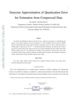 Gaussian Approximation of Quantization Error for Estimation from
  Compressed Data
