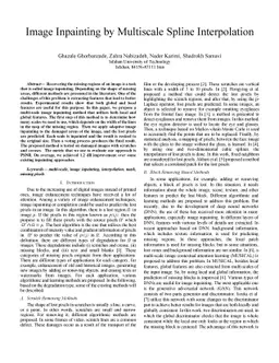 Image Inpainting by Multiscale Spline Interpolation