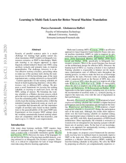 Learning to Multi-Task Learn for Better Neural Machine Translation