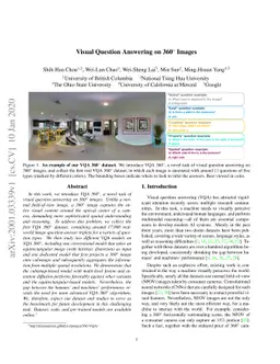 Visual Question Answering on 360° Images