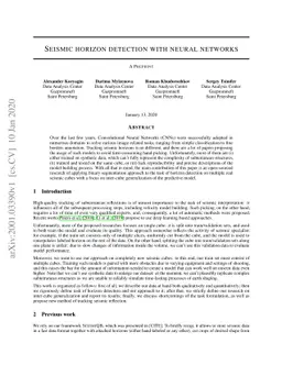 Seismic horizon detection with neural networks