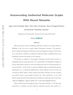 Autoencoding Undirected Molecular Graphs With Neural Networks