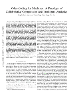 Video Coding for Machines: A Paradigm of Collaborative Compression and
  Intelligent Analytics