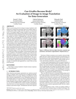 Can Giraffes Become Birds? An Evaluation of Image-to-image Translation
  for Data Generation