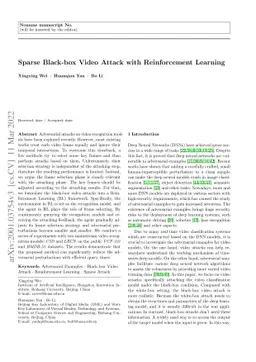 Sparse Black-box Video Attack with Reinforcement Learning