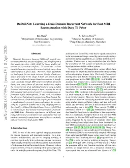 DuDoRNet: Learning a Dual-Domain Recurrent Network for Fast MRI
  Reconstruction with Deep T1 Prior