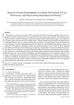 Dynamic Coronary Roadmapping via Catheter Tip Tracking in X-ray
  Fluoroscopy with Deep Learning Based Bayesian Filtering