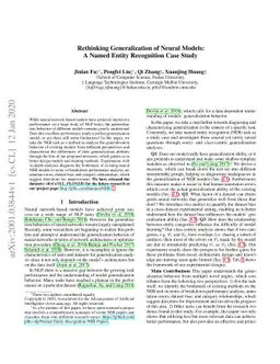 Rethinking Generalization of Neural Models: A Named Entity Recognition
  Case Study