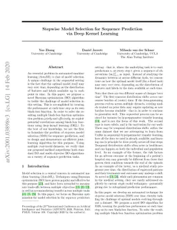 Stepwise Model Selection for Sequence Prediction via Deep Kernel
  Learning