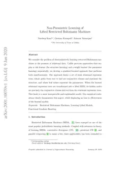 Non-Parametric Learning of Lifted Restricted Boltzmann Machines