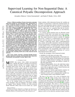 Supervised Learning for Non-Sequential Data: A Canonical Polyadic
  Decomposition Approach
