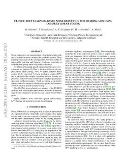 CLCNet: Deep learning-based Noise Reduction for Hearing Aids using
  Complex Linear Coding