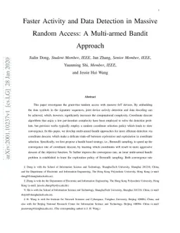 Faster Activity and Data Detection in Massive Random Access: A
  Multi-armed Bandit Approach