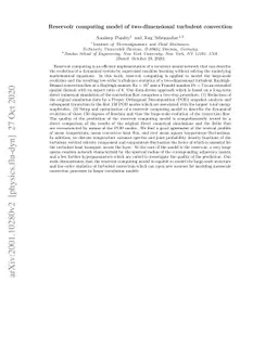 Reservoir computing model of two-dimensional turbulent convection
