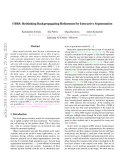 f-BRS: Rethinking Backpropagating Refinement for Interactive
  Segmentation