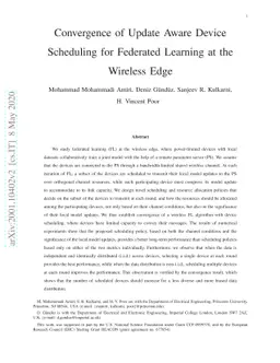 Convergence of Update Aware Device Scheduling for Federated Learning at
  the Wireless Edge
