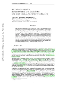 NAS-Bench-1Shot1: Benchmarking and Dissecting One-shot Neural
  Architecture Search