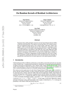 On Random Kernels of Residual Architectures