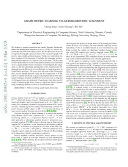 Graph Metric Learning via Gershgorin Disc Alignment