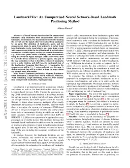 Landmark2Vec: An Unsupervised Neural Network-Based Landmark Positioning
  Method