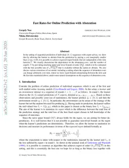 Fast Rates for Online Prediction with Abstention