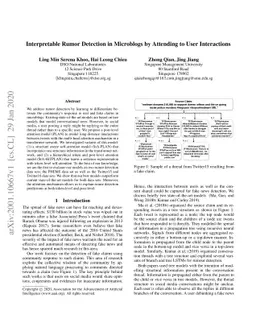 Interpretable Rumor Detection in Microblogs by Attending to User
  Interactions