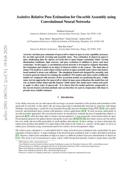 Assistive Relative Pose Estimation for On-orbit Assembly using
  Convolutional Neural Networks