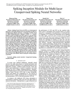 Spiking Inception Module for Multi-layer Unsupervised Spiking Neural
  Networks