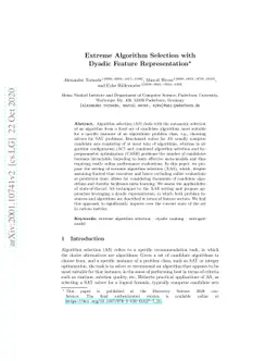 Extreme Algorithm Selection With Dyadic Feature Representation