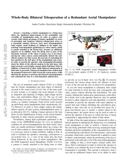 Whole-Body Bilateral Teleoperation of a Redundant Aerial Manipulator