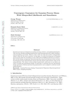 Convergence Guarantees for Gaussian Process Means With Misspecified
  Likelihoods and Smoothness