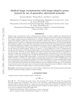 Medical image reconstruction with image-adaptive priors learned by use
  of generative adversarial networks