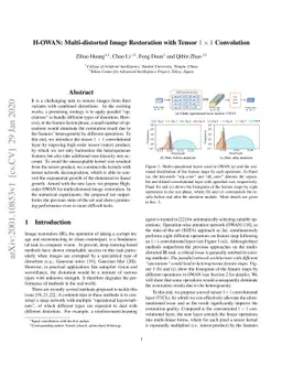 H-OWAN: Multi-distorted Image Restoration with Tensor 1x1 Convolution