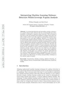 Interpreting Machine Learning Malware Detectors Which Leverage N-gram
  Analysis