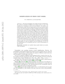 Modifications of Simon text model