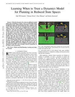 Learning When to Trust a Dynamics Model for Planning in Reduced State
  Spaces