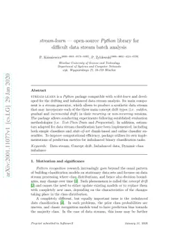 stream-learn -- open-source Python library for difficult data stream
  batch analysis