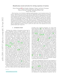 Hamiltonian neural networks for solving equations of motion