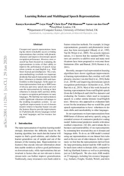 Learning Robust and Multilingual Speech Representations