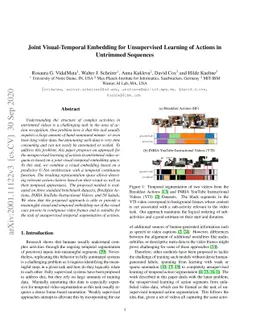 Joint Visual-Temporal Embedding for Unsupervised Learning of Actions in
  Untrimmed Sequences