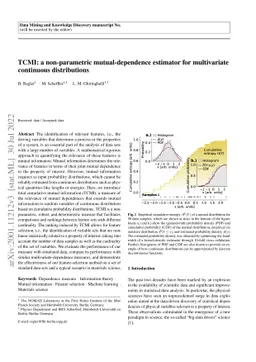 TCMI: a non-parametric mutual-dependence estimator for multivariate
  continuous distributions